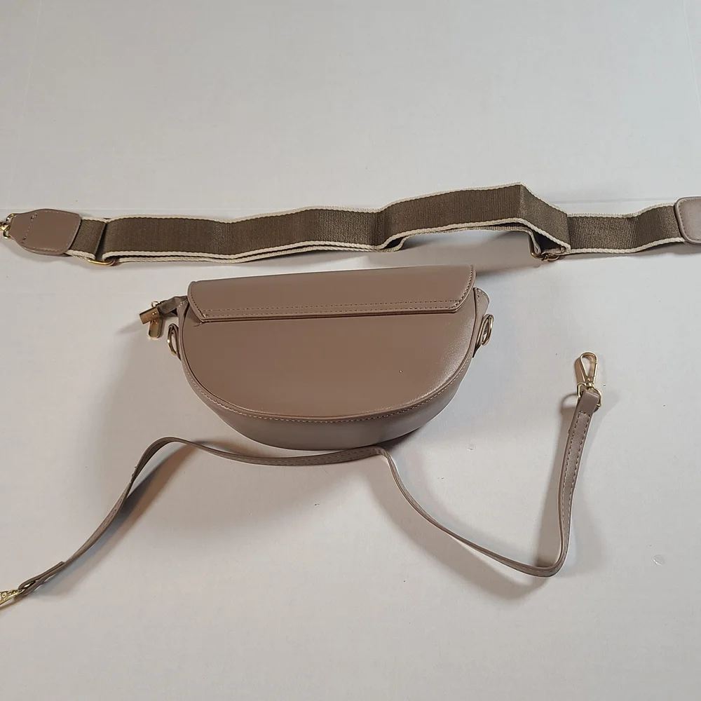 Kinganrun Elegant Taupe Crossbody Shoulder Bag NWOT 2 Straps 8.3x5.1x3.1 Inches - Picture 7 of 7